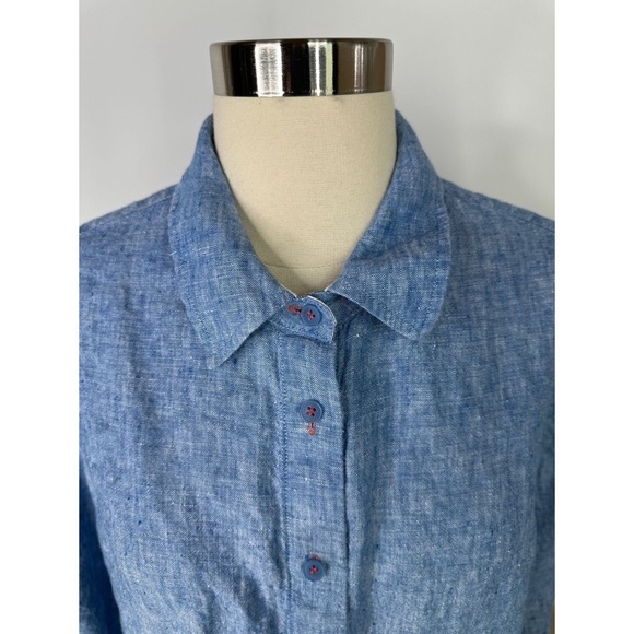 Soft Surroundings Denim Button Down Mini Dress - Picture 4 of 12